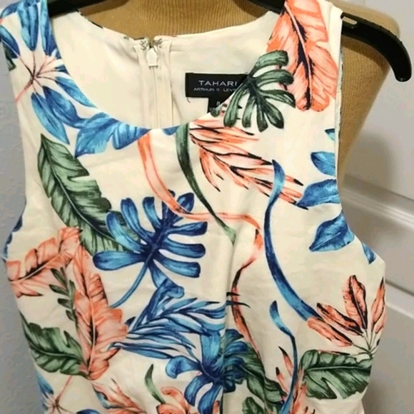 Tahari ASL Sleeveless Printed Linen Jumpsuit - Picture 5 of 11